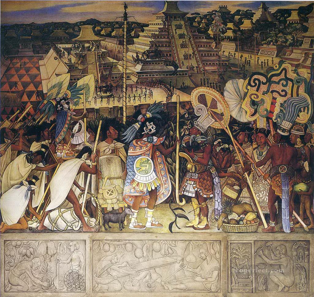 totonac civilization 1950 Diego Rivera Oil Paintings